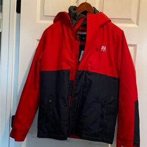 A&F Red and Blue Boys hooded Jacket size 15/16